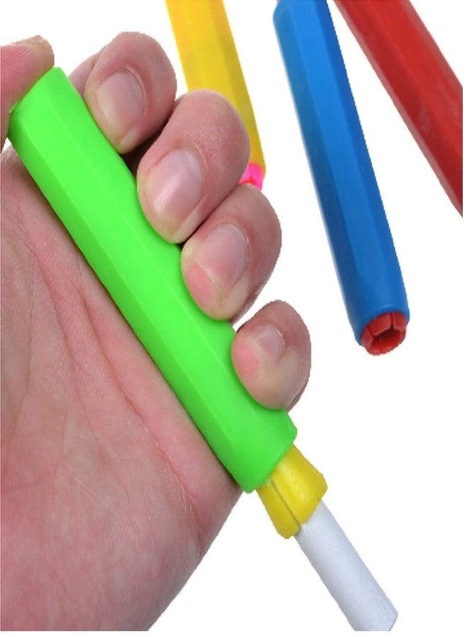 Eclet 4 pcs Chalk Holder 10mm Magetic Chalk Holder Chalk Piece Holder Blackboard Adjustable Chalk Clip for Teacher and Children (Any 4 Random Color Sent) - Image 3