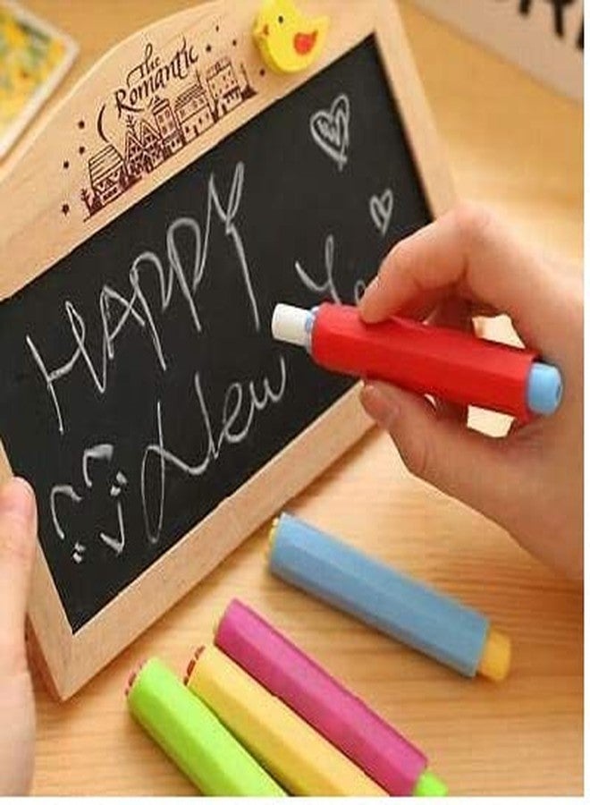 Eclet 4 pcs Chalk Holder 10mm Magetic Chalk Holder Chalk Piece Holder Blackboard Adjustable Chalk Clip for Teacher and Children (Any 4 Random Color Sent) - Image 1