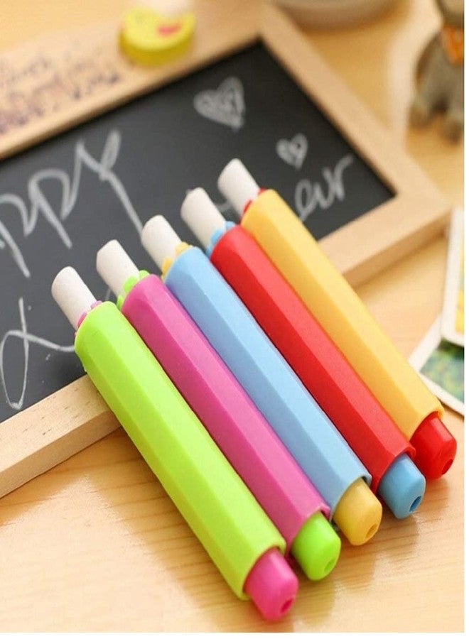 Eclet 4 pcs Chalk Holder 10mm Magetic Chalk Holder Chalk Piece Holder Blackboard Adjustable Chalk Clip for Teacher and Children (Any 4 Random Color Sent) - Image 2