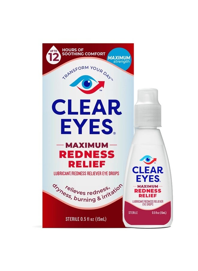 Clear Eyes Maximum Redness Relief Eye Drops | 0.5 FL OZ  - Image 4