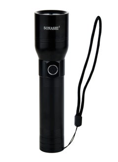 SONASHI Rechargeable LED Torch with 8000mAh Battery  Hyper Bright LED Light with 2KM Long Range Coverage  Type CPower Bank Charging Function with 135 Hours of Continuous Working  Flash Light SLT-386  - Image 4