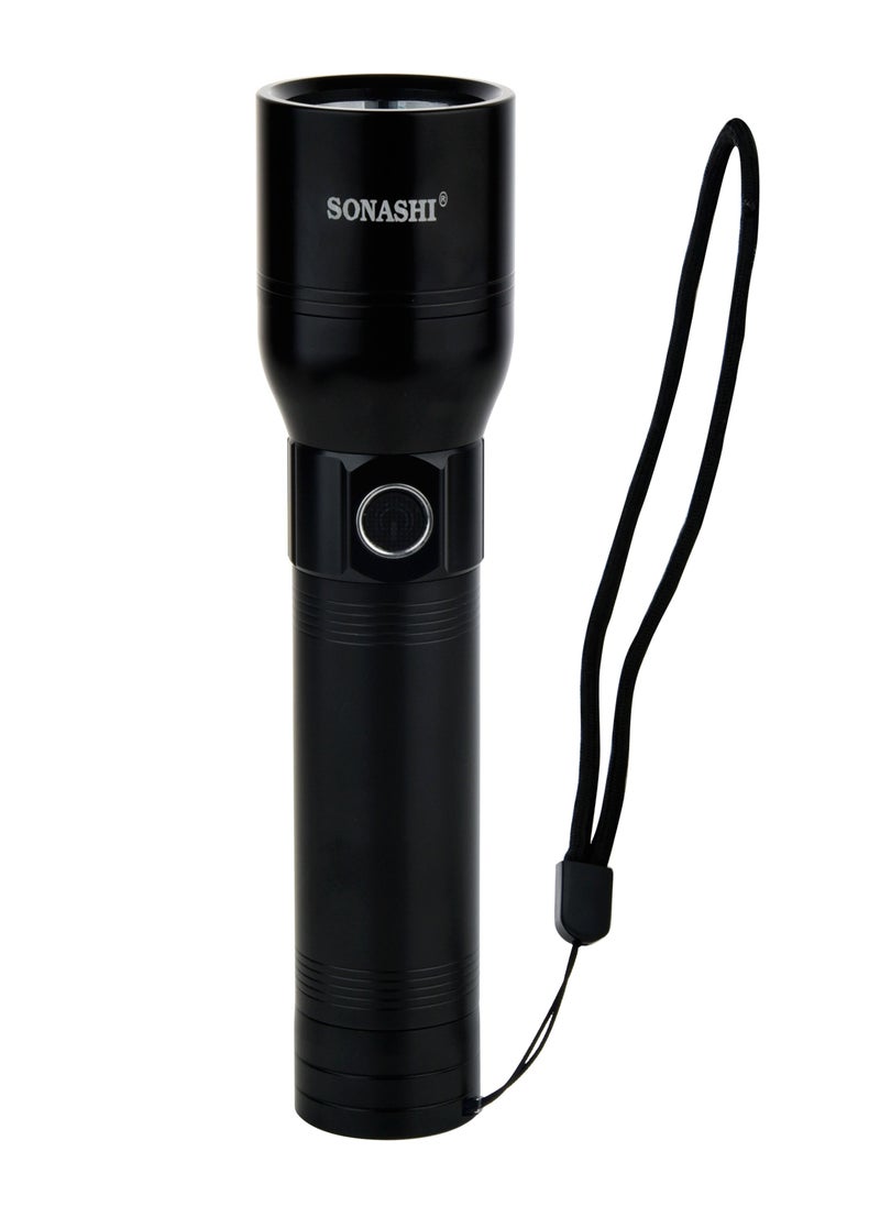 SONASHI Rechargeable LED Torch with 8000mAh Battery  Hyper Bright LED Light with 2KM Long Range Coverage  Type CPower Bank Charging Function with 135 Hours of Continuous Working  Flash Light SLT-386  - Image 4