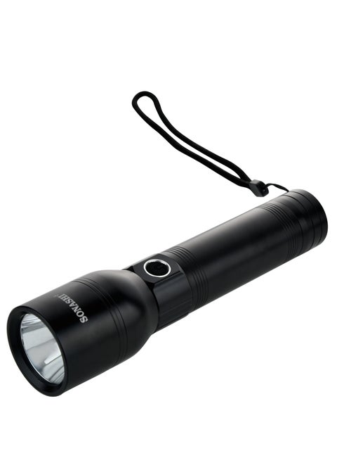 Rechargeable LED Torch with 8000mAh Battery  Hyper Bright LED Light with 2KM Long Range Coverage  Type CPower Bank Charging Function with 135 Hours of Continuous Working  Flash Light SLT-386