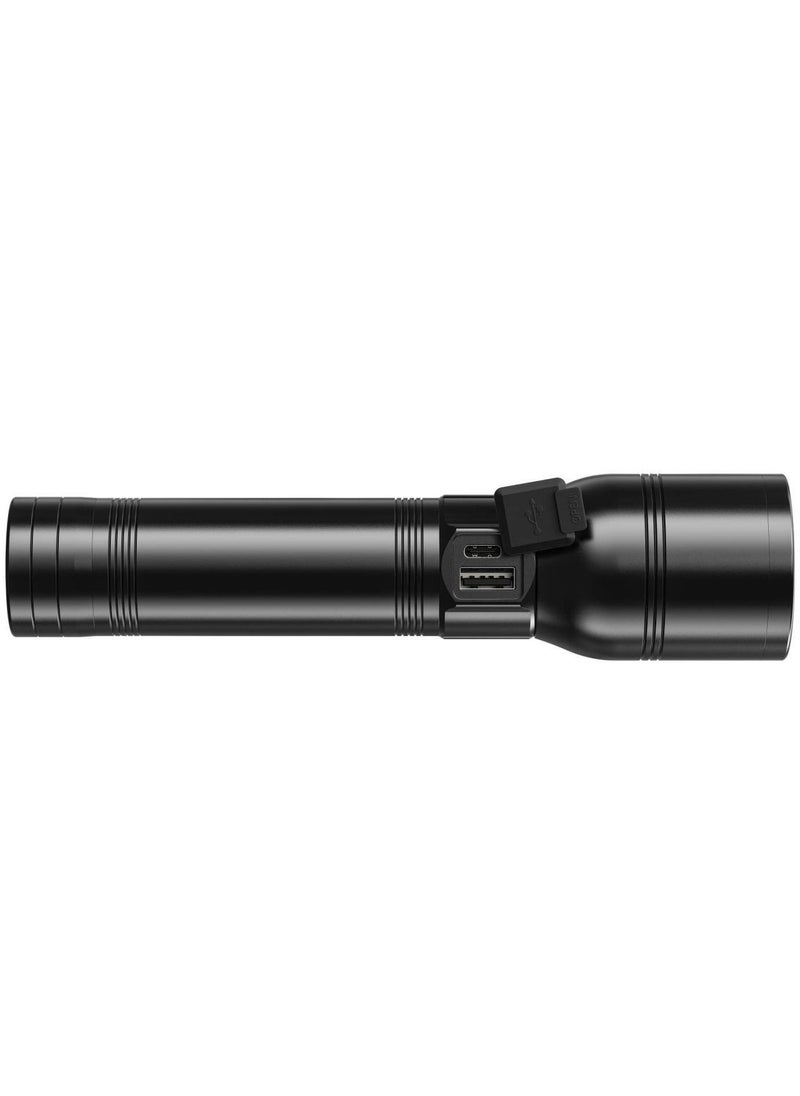 SONASHI Rechargeable LED Torch with 8000mAh Battery  Hyper Bright LED Light with 2KM Long Range Coverage  Type CPower Bank Charging Function with 135 Hours of Continuous Working  Flash Light SLT-386  - Image 3