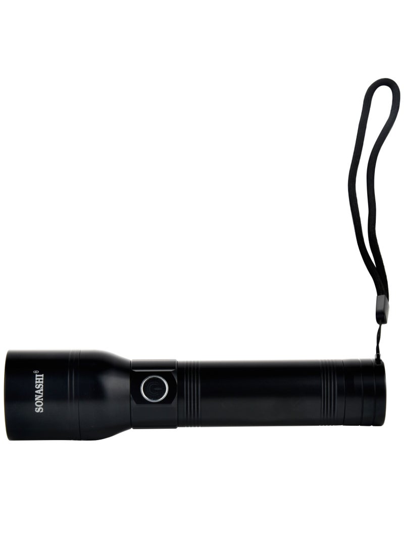 SONASHI Rechargeable LED Torch with 8000mAh Battery  Hyper Bright LED Light with 2KM Long Range Coverage  Type CPower Bank Charging Function with 135 Hours of Continuous Working  Flash Light SLT-386  - Image 5