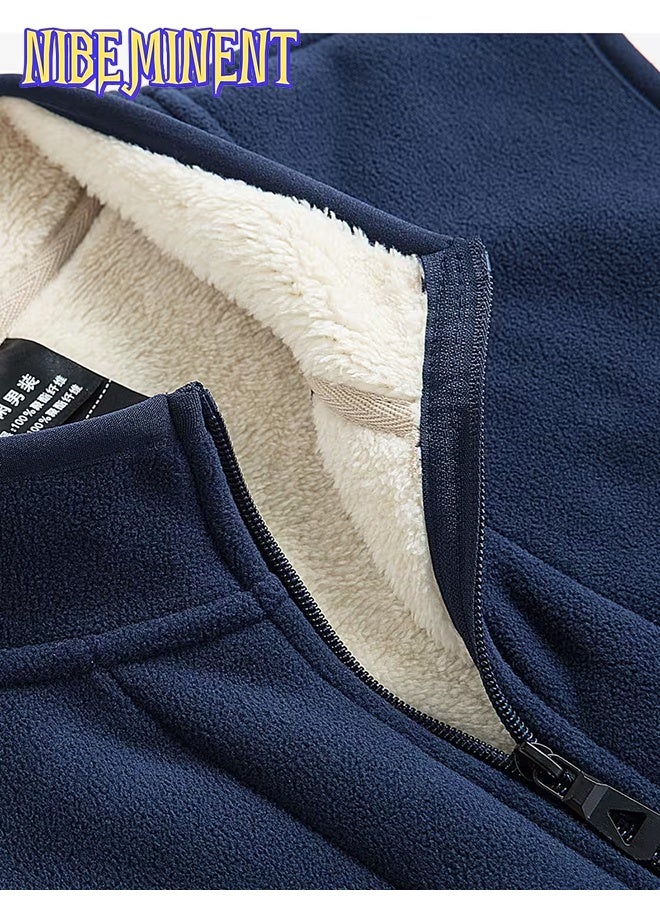 NIBEMINENT Men'S Sleeveless Jacket - Stand Collar Zip-Up Vest with Front Pockets, Lightweight Warm Winter Coat for Outdoor, Gym - Image 3