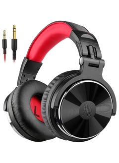 OneOdio OneOdio Over Ear Headphone, Wired Bass Headsets with 50mm Driver, Foldable Lightweight Headphones with Shareport and Mic for Recording Monitoring Podcast Guitar PC TV - (Red)  - Image 1