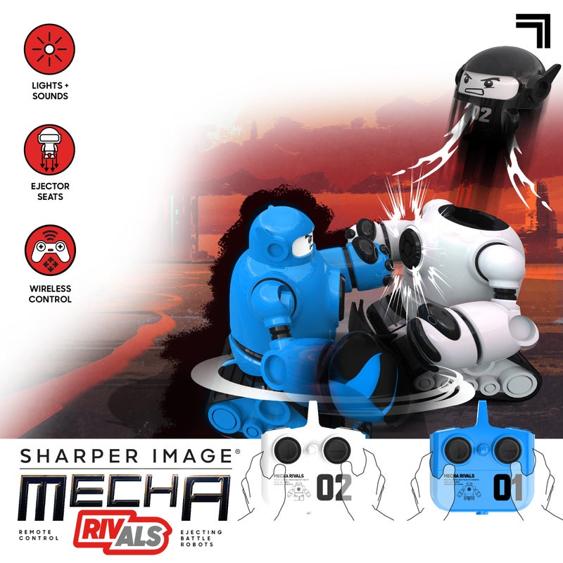 Sharper ImageÂ® Mecha Rivals Remote Control Battle Robots, Two-Player Wireless Fighting Set with Lights and Sounds - Image 2