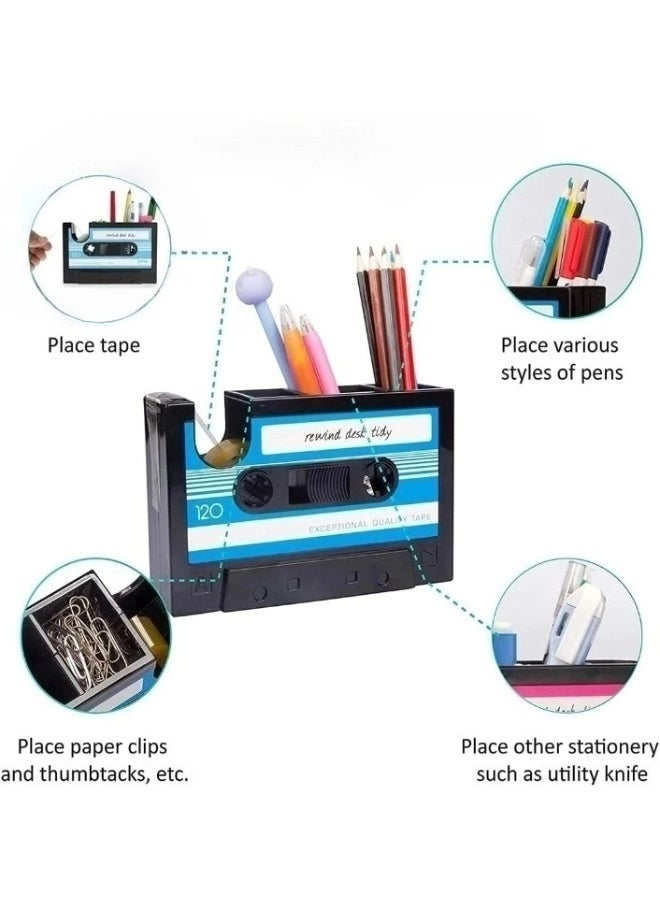 SUNSAR Cassette Tape Dispenser Pen Holder Desk Tidy Container Office Stationery Storage - Image 4
