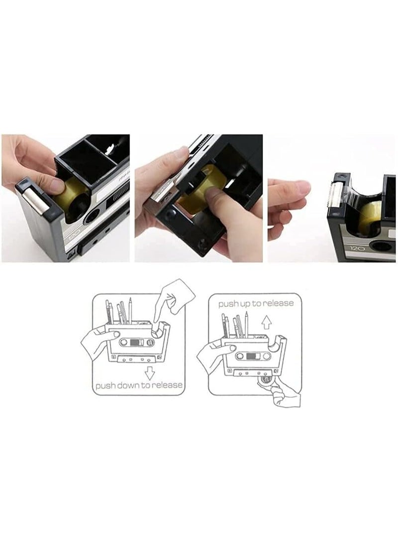 SUNSAR Cassette Tape Dispenser Pen Holder Desk Tidy Container Office Stationery Storage - Image 5