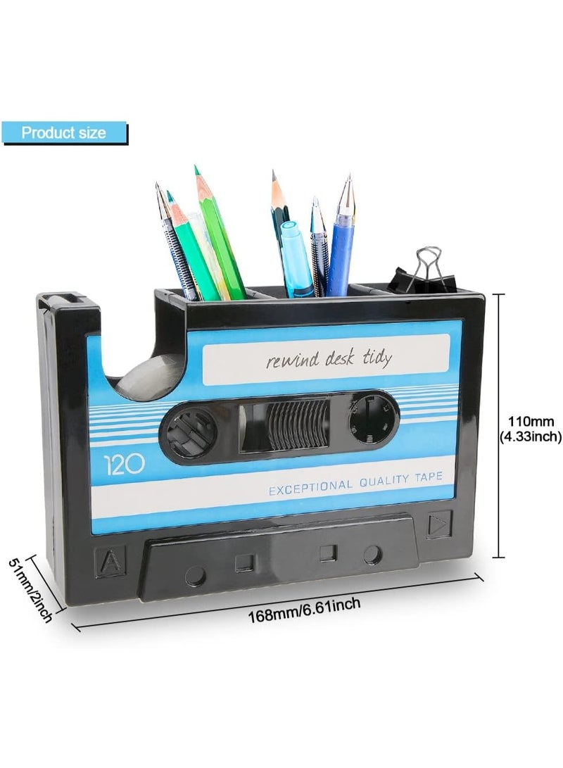 SUNSAR Cassette Tape Dispenser Pen Holder Desk Tidy Container Office Stationery Storage - Image 2