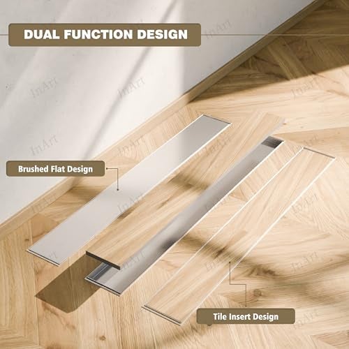 InArt Reversible Tile Insert 304 Stainless Steel Invisible Shower Drain Channel (12x4 Inches) | Waste Water Floor Drain Jali for 13mm Tile with Trap - 5 Year Warranty - Image 5