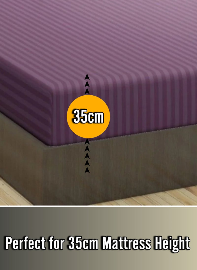 Blueberry Wine Berry Extra Deep Pocket Sheets Cotton 3 Piece Bed Sheet Set 150x200+35cm - Image 2