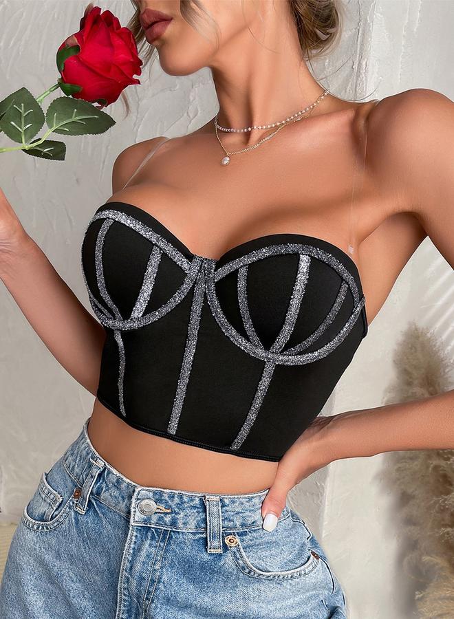 Take Two Embellished Black Body Corset - Image 3