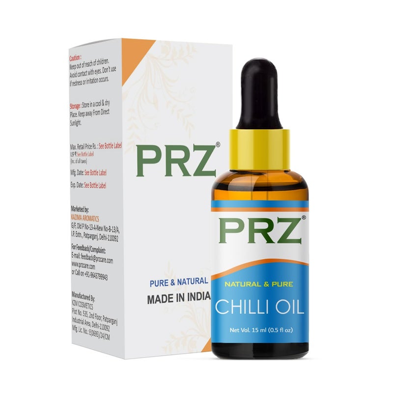 PRZ Chilli Seed Essential Oil - Pure Natural Therapeutic Grade Oil for Skin Care & Hair Care, 15 ml - Image 4