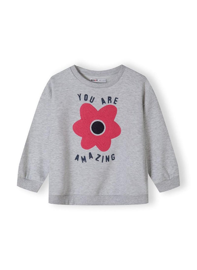 MINOTI Girls Long Sleeve Sweatshirt with Front Print  - Image 2