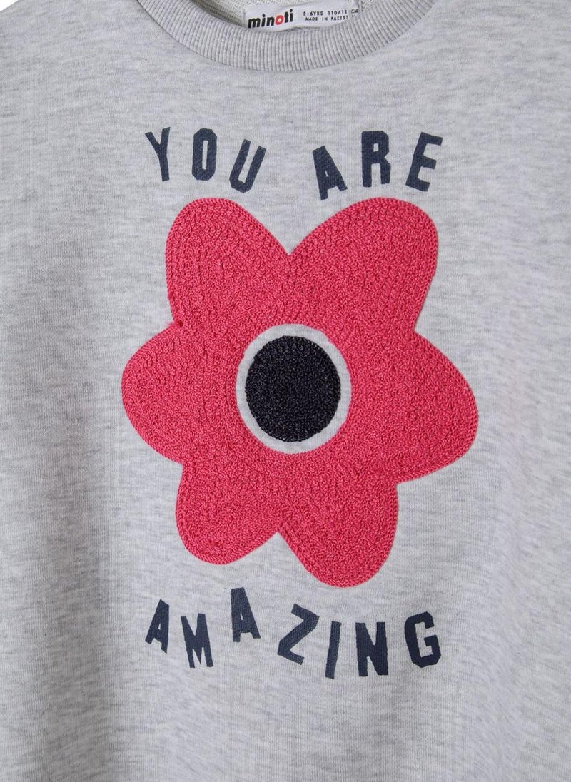 MINOTI Girls Long Sleeve Sweatshirt with Front Print  - Image 4