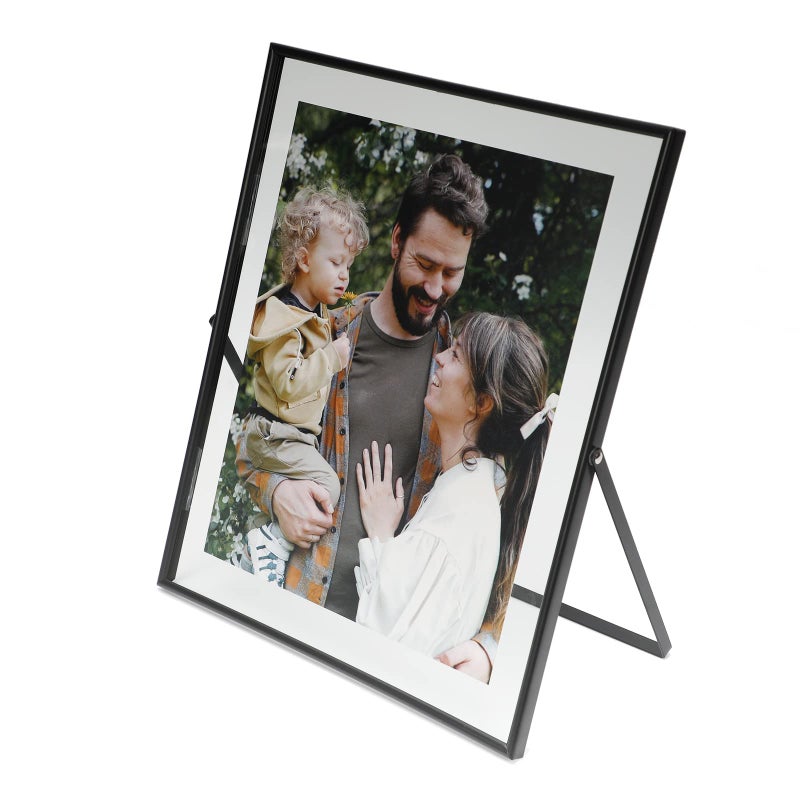 أهاجو Ahago Black Floating Frame (10 "" x12 "" عمودي) للصورة 9x11 8x10 7x9 إطارات صور الطاولة على الطاولة هدية راقية للمنزل الزفاف أو المكتب د؟ - Image 1