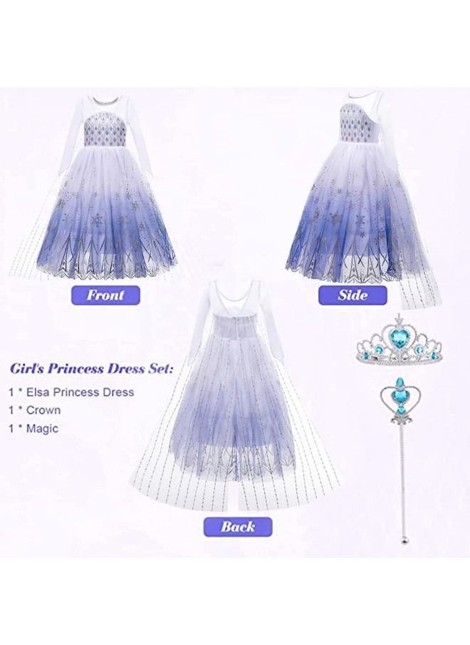 GGEROU Elsa Dress for Girls Princess Costume Frozen Princess Birthday Party Dress Up UAE Dubai Abu Dhabi