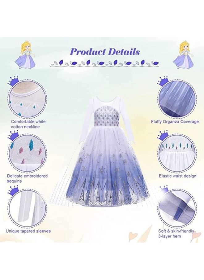 Elsa Dress for Girls Princess Costume Frozen Princess Birthday Party Dress Up