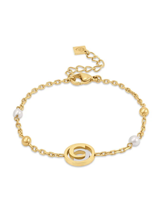 Celeste Gold Bracelet with Pearls & Double C Charms Women