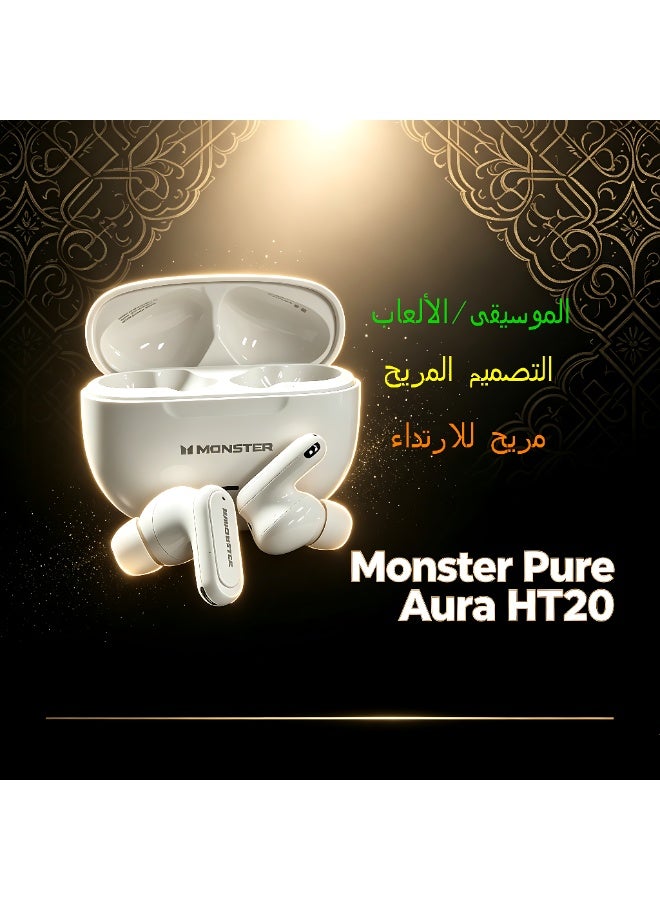 Monster 【In‑ear True Wireless Earbuds】Wireless earbuds with ultra‑long battery life, dual‑mode for gaming/music, IP54 dust and water resistance, ANC/ENC deep noise reduction ‑49+3db, ergonomic, compact and comfortable. - Image 4