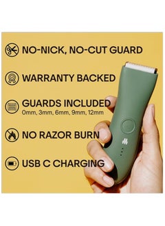 Meridian The Trimmer Premium - Genuine Electric Body And Hair Shaver Kit, 1 Replacement Blade - Cordless, Waterproof and Rechargeable, For Men And Women, Sage  - Image 2
