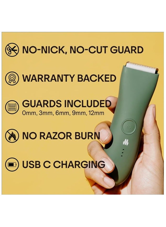 Meridian The Trimmer Premium - Genuine Electric Body And Hair Shaver Kit, 1 Replacement Blade - Cordless, Waterproof and Rechargeable, For Men And Women, Sage - Image 2