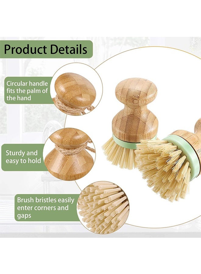 تودي جي هو فرشاة نخيل الخيزران، فرشاة التنظيف للأطباق، الأواني، الأواني، فرشاة الغسيل، فرشاة الأواني، فرشاة الأطباق، فرشاة تنظيف المطبخ قطعتين - Image 4