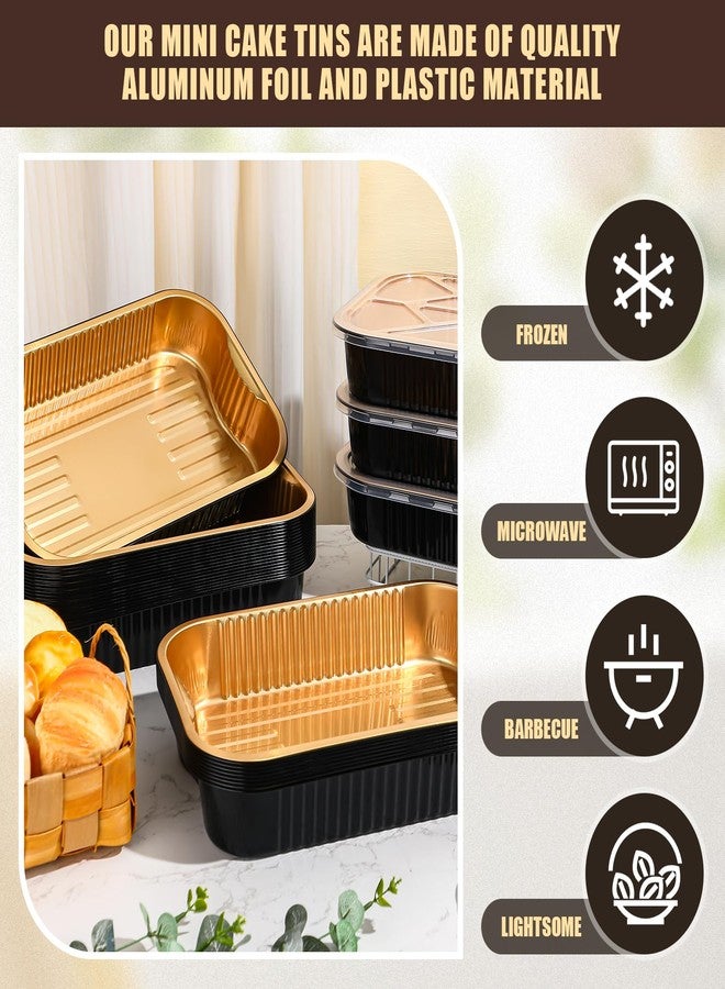 Baderke 30 Set 9x13 Heavy Duty Aluminum Pans with Lids Double Thick Aluminum Foil Baking Pan Food Container for Heating Cooking Meal Prep Storage Freezer and Takeout (Black Gold) - Image 3