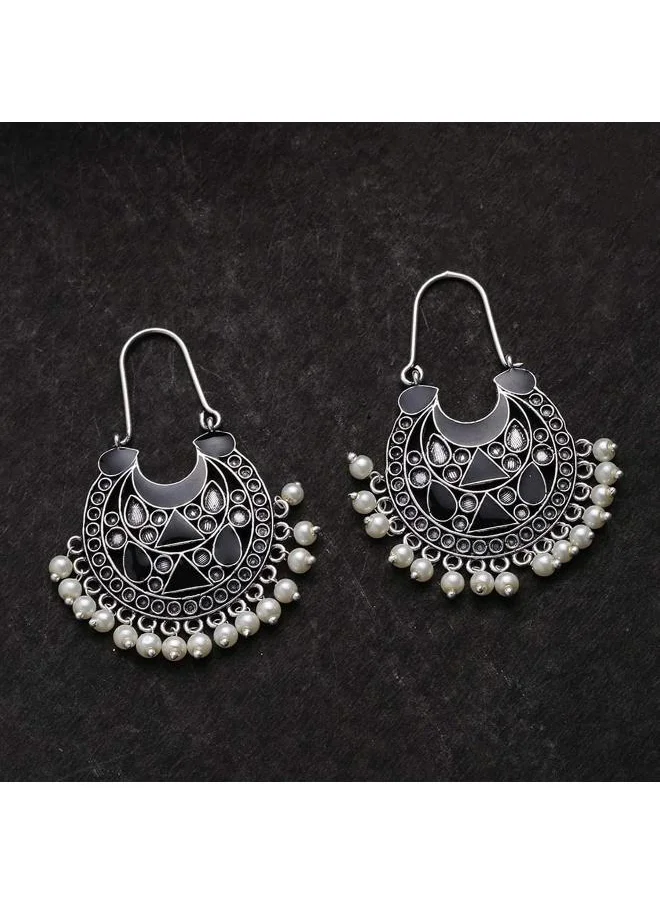 فويلا Rangabati Oxidized Silver Plated Earrings