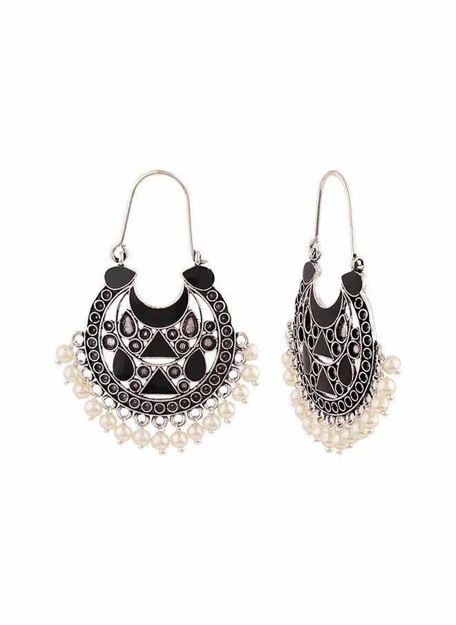 فويلا Rangabati Oxidized Silver Plated Earrings