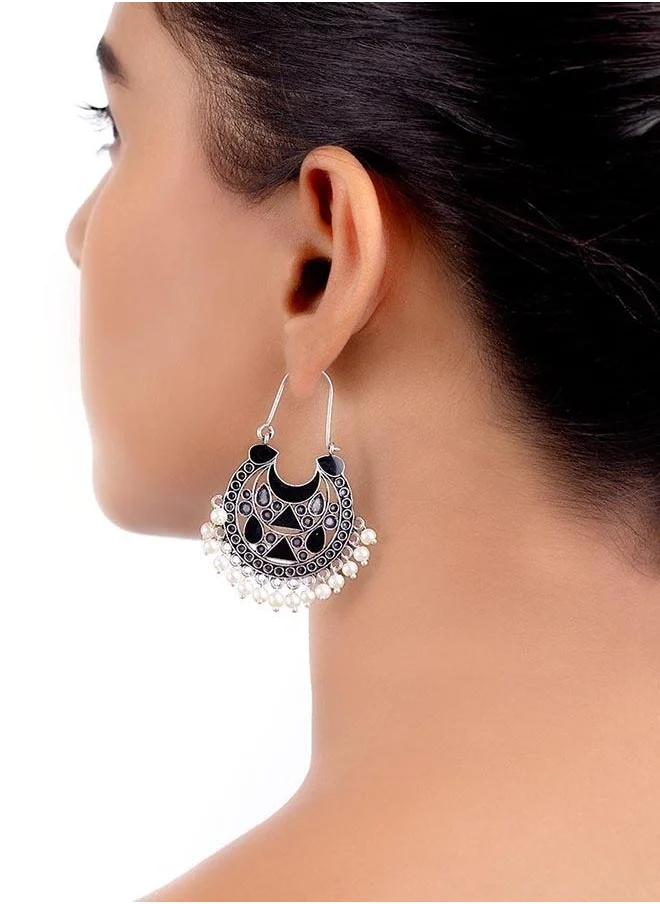 فويلا Rangabati Oxidized Silver Plated Earrings