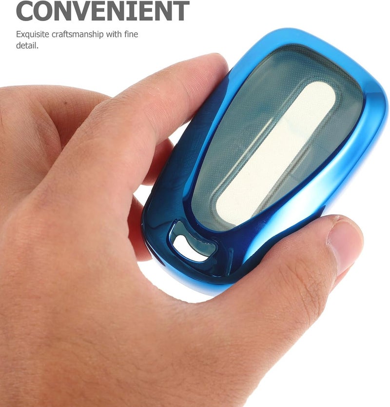 Key Fob Holder TPU Protective Case Cover for Mid-Size Sedan and SUV Smart Key Replacement Shell, Blue - Image 3