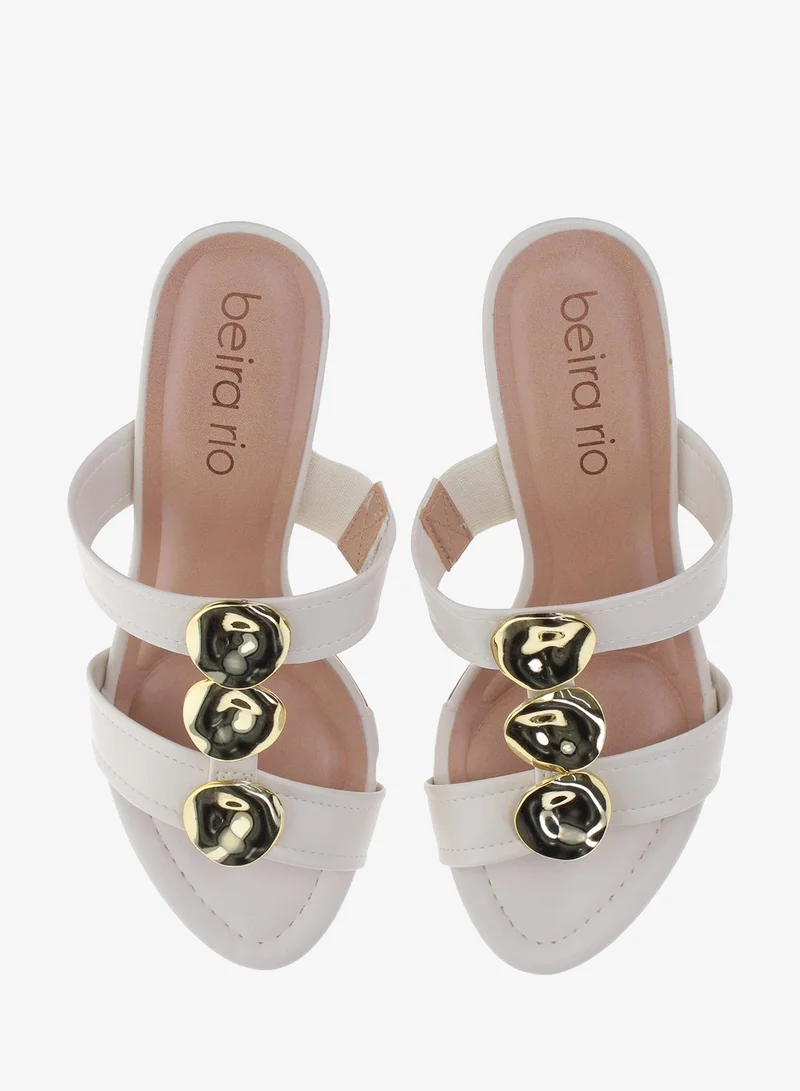Beira Rio Off White Beira Rio Women’s Mid Heel Sandals – Stylish Everyday Wear with Comfortable Support for Women | Best Price UAE