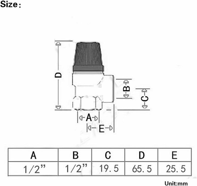 Brass 2.5 to 8 Bar Relief Valve for Wall Hung Boiler Water Heater Safety Valve Control Value with Pressure Gauge DN15 G1/2 Inch Kindly(5 bar) - Image 3