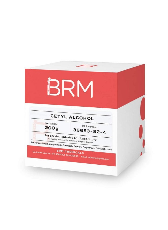 BRM CHEMICALS - Cetyl Alcohol - 200 Grams For Soap Making, Shampoo Making, Cosmetic Making & Diy Personal Care For Face, Hair, Skin & Body - Image 1