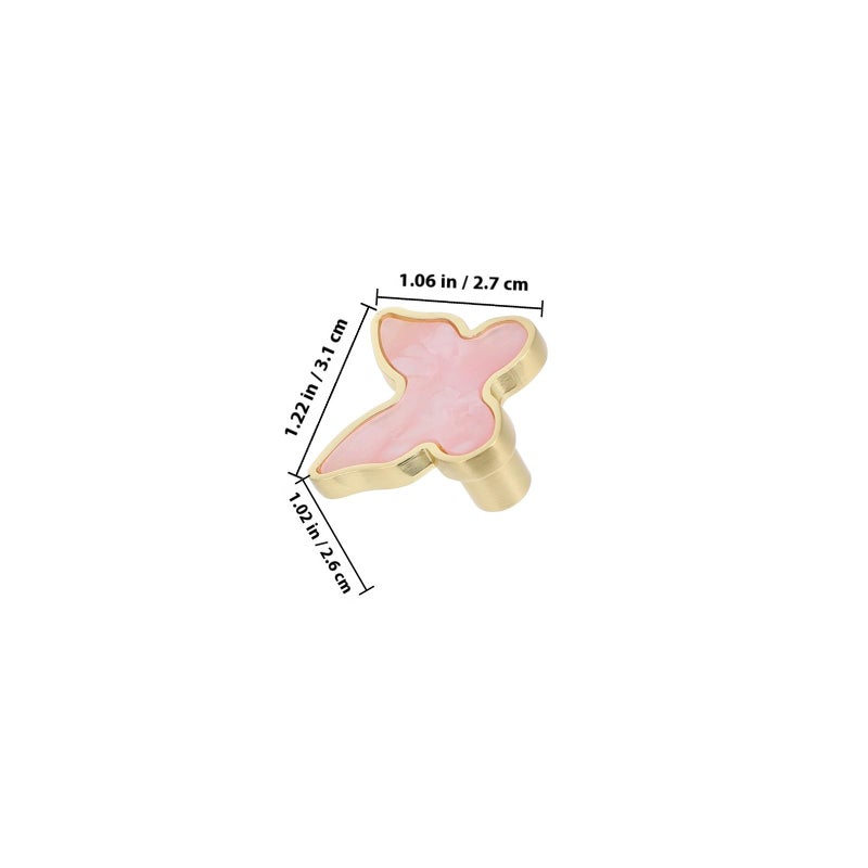 Pink Zinc Alloy Butterfly Cabinet Knobs Drawer Pulls 2pcs Kitchen Closet Door Hardware - Image 3