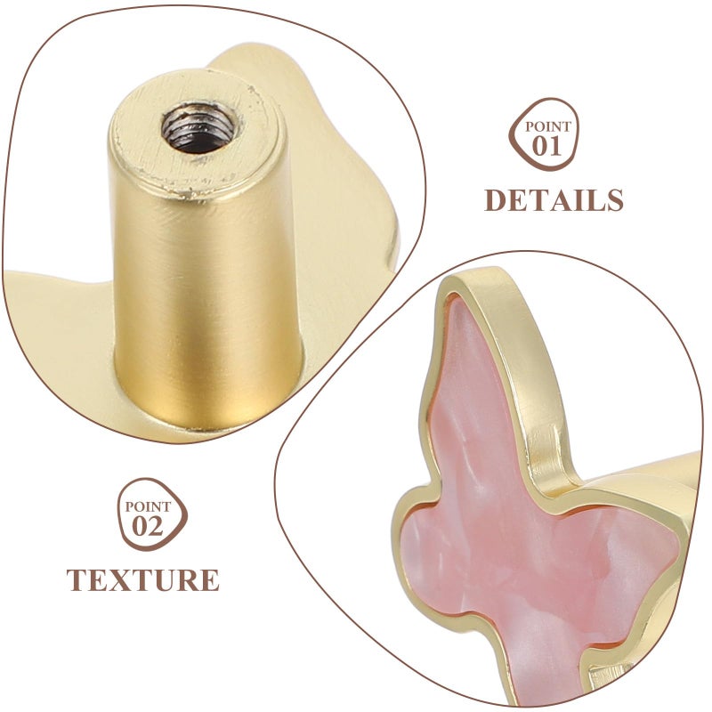 Pink Zinc Alloy Butterfly Cabinet Knobs Drawer Pulls 2pcs Kitchen Closet Door Hardware - Image 4