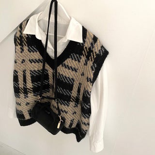 European Station Autumn and Winter 2022 New Fashion Retro Plaid V-neck Sweater Vest Trendy Womens Cross-border Womens Clothing Black - pzsku/Z2B3C2A5FA97B9E753352Z/45/1746220590/83f66eae-ea4c-4979-9933-fd85704cf560