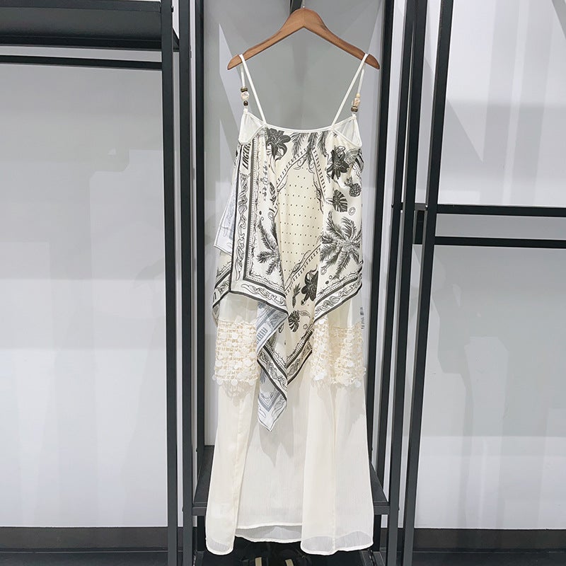 French 2025 Early Autumn Sequin Patchwork Sleeveless Dress - Image 5