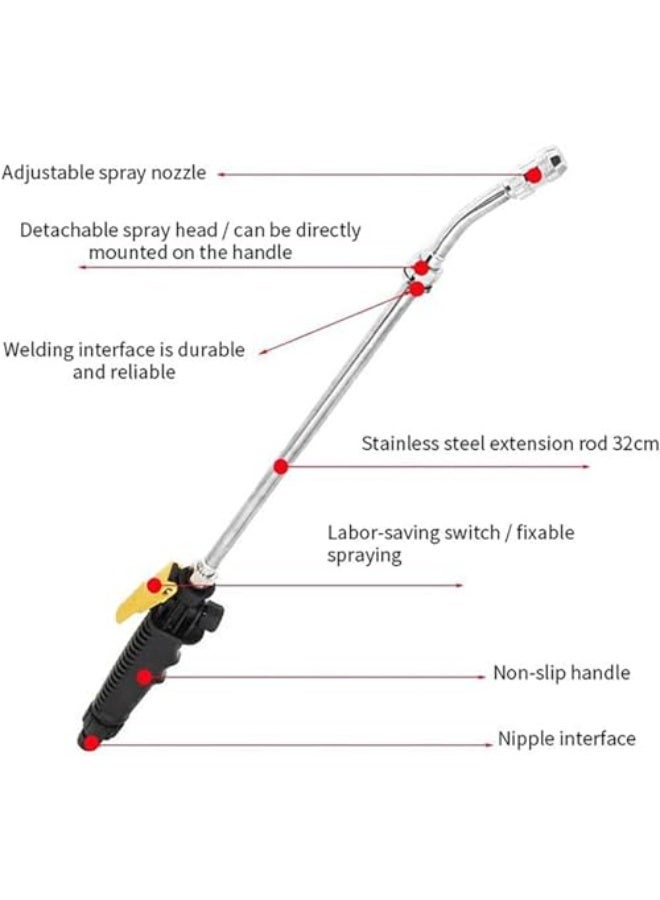 Generic Boolygo Car Wash Maintenance High Pressure Power Water Gun Washer Water Jet Garden Hose Wand Nozzle Sprayer Spray Cleaning Tool For Gutter Patio Car Pet Window (Black)  - Image 3