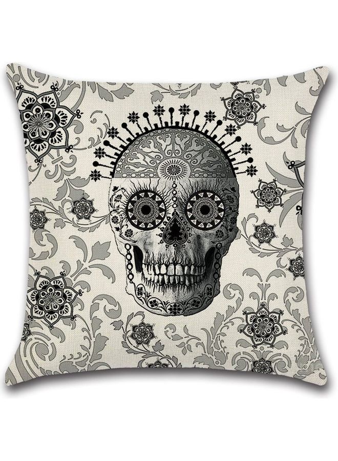 NIBEMINENT Skull Printed Decorative Cushion Cover Multicolour