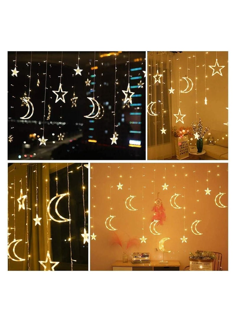 LED String Fairy Lights, Stars and Moon Window Curtain Lights LED Indoor Outdoor Festival Ramadan Eid Christmas Party Garden Home Birthday Decorative String Lights - Image 4