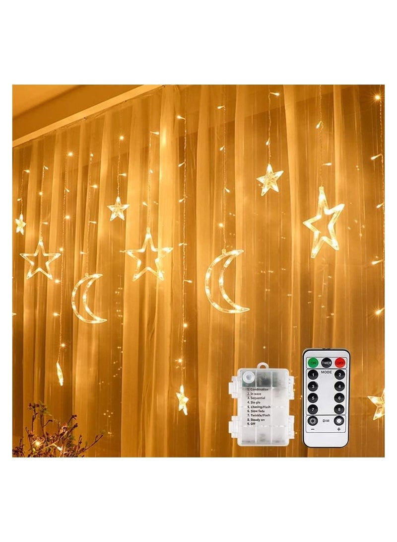 LED String Fairy Lights, Stars and Moon Window Curtain Lights LED Indoor Outdoor Festival Ramadan Eid Christmas Party Garden Home Birthday Decorative String Lights - Image 2