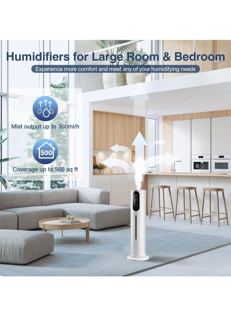 Jorunb Large Humidifiers for Bedroom, 8L/2.1Gal Ultrasonic Cool Mist Humidifier with Remote Control, 3 Speed Top Fill Cool Mist Humidifier for Bedrooms, Offices, Plants, Babies  - Image 3