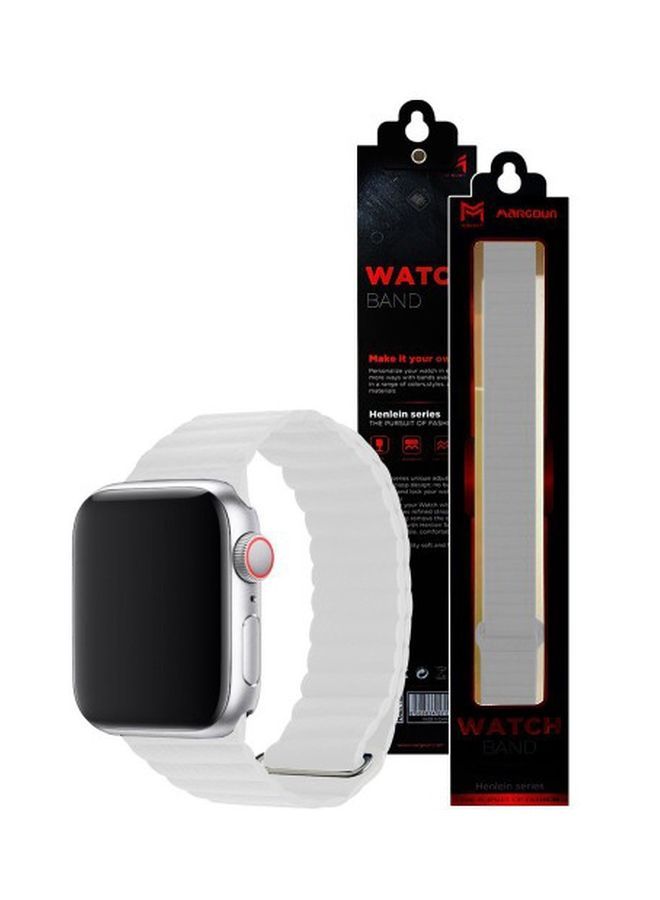 NIBEMINENT Henlein Series Replacement Band For Apple Watch 42/44mm White - Image 2
