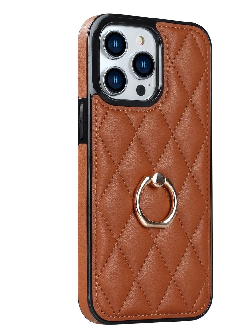 Suteni Back Cover Leather Ring Buckle Phone Case for iPhone  - Image 1