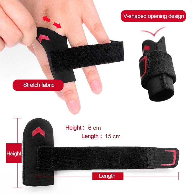VerteLife Finger Splint Adjustable Finger Sleeve Support Protector Finger Brace Relieve Joint Pain Finger Guards Sport Cushion Bandage for Basketball Volleyball Red - Image 3