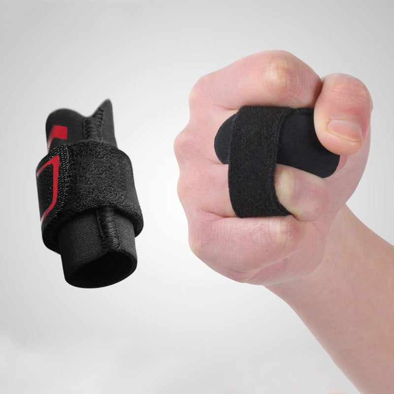 VerteLife Finger Splint Adjustable Finger Sleeve Support Protector Finger Brace Relieve Joint Pain Finger Guards Sport Cushion Bandage for Basketball Volleyball Red - Image 5